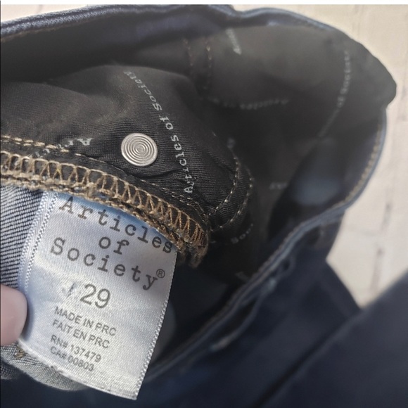 Articles of Society Dark Wash Skinny Jeans Stretchy High Waisted Rise Trendy - Picture 3 of 3